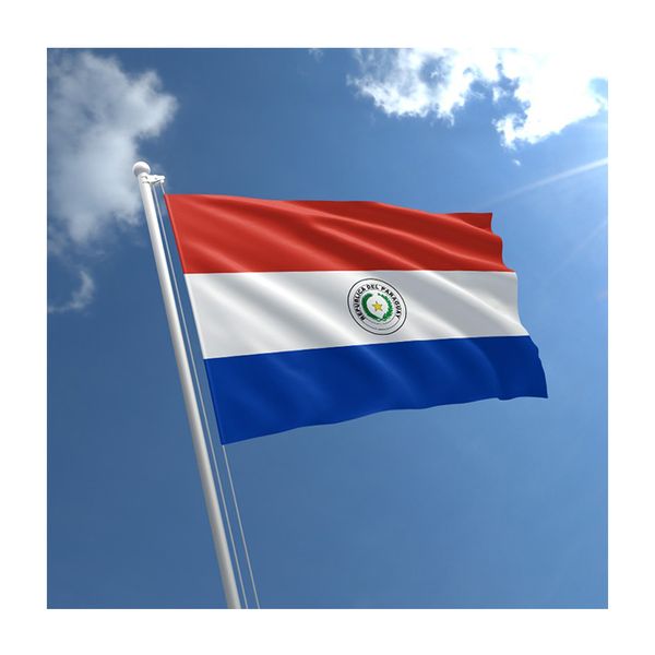 Bandiera del Paraguay 3x5ft Pubblicità Serigrafia in poliestere stampata digitale Tutti i paesi, Uso interno all'aperto, Drop shipping