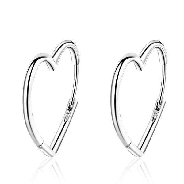 

925 sterling silver большое сердце elegant серьги стержня для ювелирных изделий способа женщин oorbellen brincos pendientes eh1302, Golden;silver
