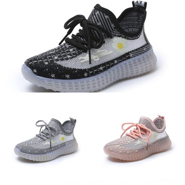 

girls sports coconut sneakers 2020 mesh breathable mesh coconut shoes children's all-match soft sole children's shoes, Black