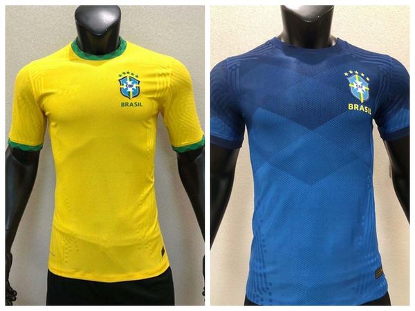 

player version 20 21 brazil soccer jersey national team p.coutinho g.jesus miranda 2020 2021 home away football player shirt, Black;yellow