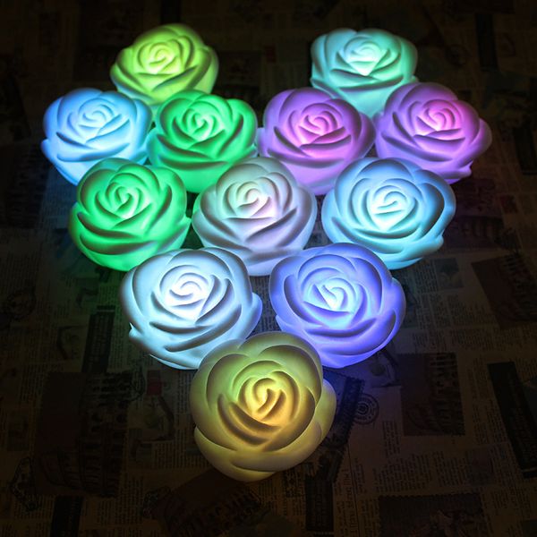 LED Rose Lantern Love Lighting Rose Electronic Rose Lamp Bedroom Night Romantic Light Decoration Decorazione per festival di nozze di San Valentino