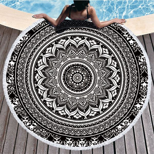 

mandala круглый пляжное полотенце кисточкой на заказ полотенце из микроволокна сжатый ванная полотенца ванна летний бассейн sbort ванна мате