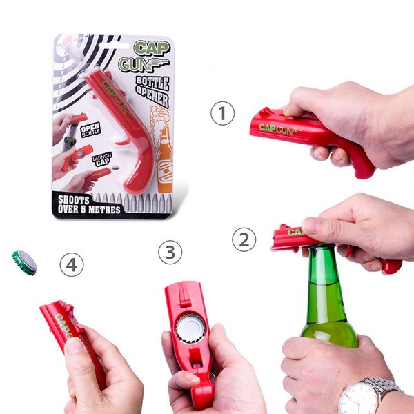 

portable creative beer opener cap gun bottle opener beer bottles open capgun drink opening shooter bar outdoor celebration tools