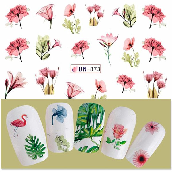 

bellylady 12 pcs/set 3d nail sticker flower animal decals diy decorations manicure nail art tips stickers, Black
