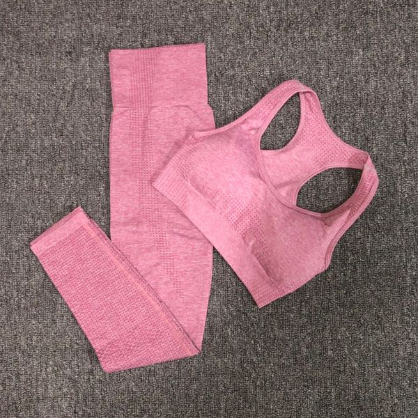 

2 piece yoga set women fitness clothing sport wear vital seamless leggings+padded push-up sports bra gym sets woman sports suits, White;red