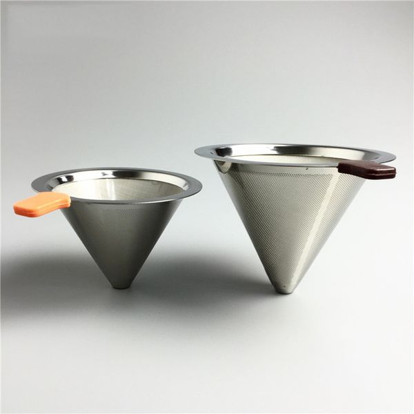

abui-reusable stainless steel coffee filter baskets permanent use filter paper coffee drop filters kitchen tools