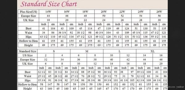 Night Moves Prom Size Chart
