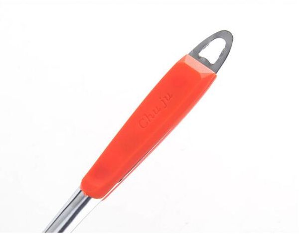 

2pcs/lot stainless steel with plastic handle large soup spoon ladle skimmer colander filter kitchen tool enx 019