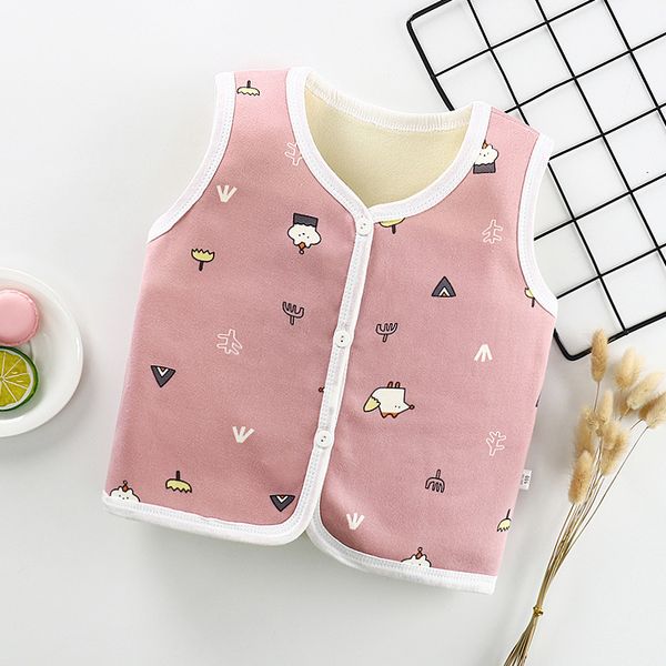 

infant toddler boys girls new autumn velvet vest korean cartoon clothes children winter warm thick soft fleece vest outwear, Blue