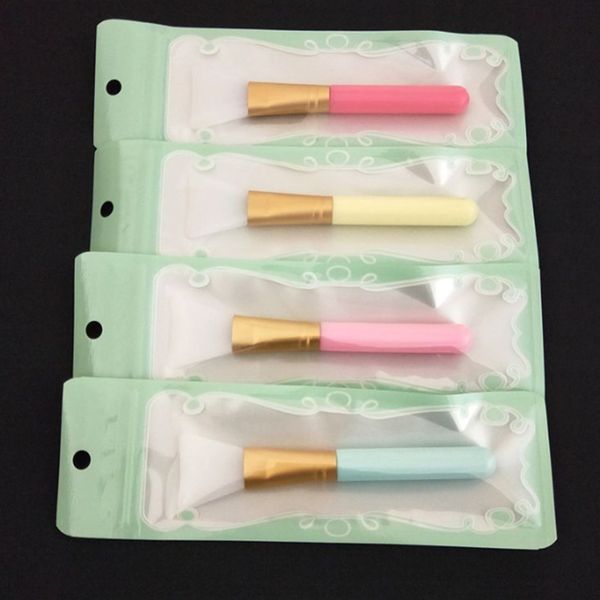 

colorful diy silicone mask brush round handle silicon face facial masks mud mixing brushes