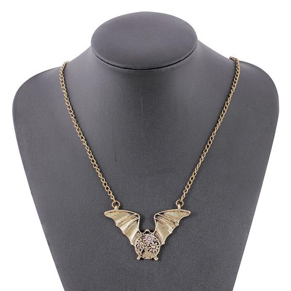 

довольно летучая мышь ожерелье кулон готический хэллоуин красиво ожерелья для мужчин и женщин ювелирные изделия старинные летучая мышь кулон, Silver