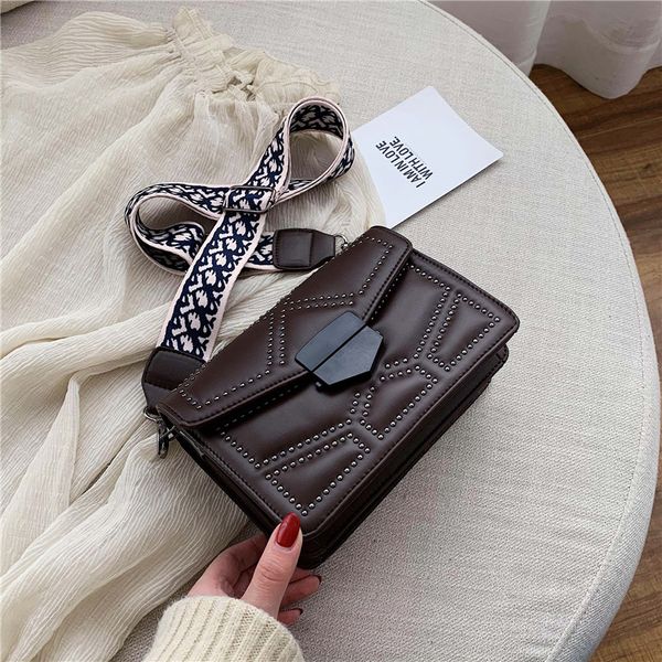 

small pu leather rivet crossbody bags for women 2019 lady fashion shoulder messenger bag female travel handbags