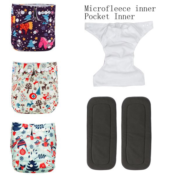 

waterproof polyseter microfleece diapers 100pcs +100pcs black bamboo charcoal inserts 5- layers for reusable diapers day night