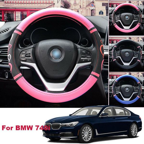 

all seasons 38cm non-slip pu leather car steering wheel glove cover for 740i