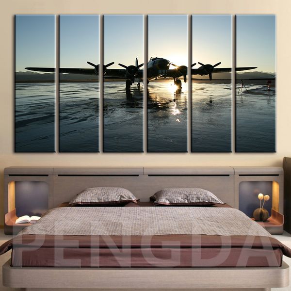 

home decoration canvas painting plane sunrise prints landscape posters wall artwork modern for bedroom cuadros modular pictures