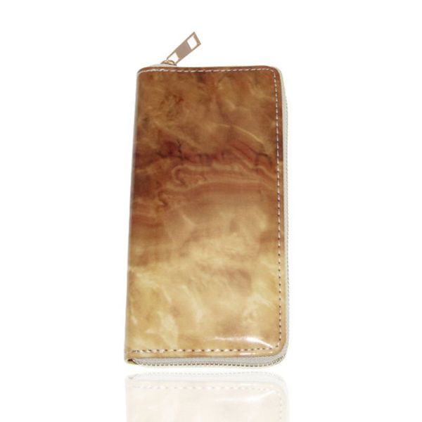 

womens long wallet pu leather printed zip around purse case card holder f42a, Red;black