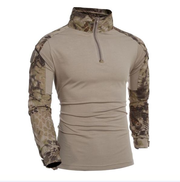 Multicam Uniforme Militare T Shirt A Maniche Lunghe Da Uomo Camouflage Esercito Camicia Da Combattimento Airsoft Paintball Vestiti Camicia Tattica