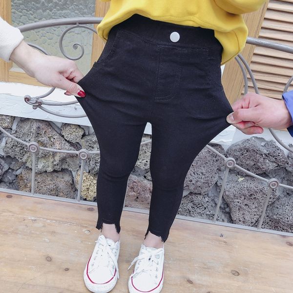 

autumn 2020 girls wear slim leggings for children elastic casual baby tight casual tight pants pencil pants, Blue