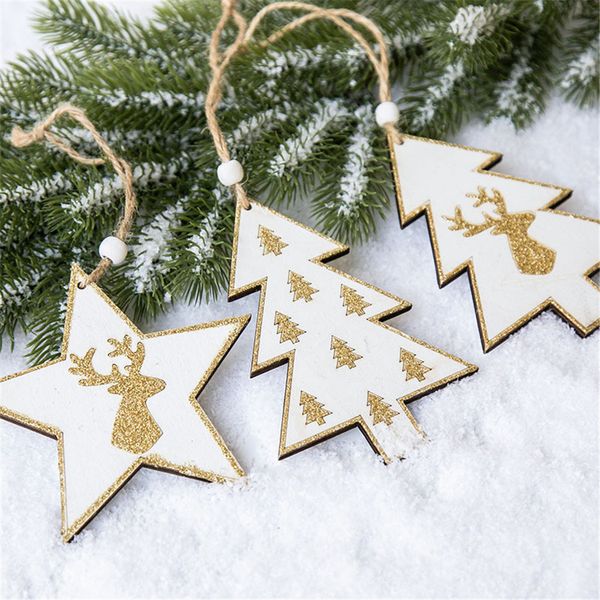 

wooden mini christmas tree deer hanging pendant ornaments christmas home decor xmas party home decors kids xmas gift toy