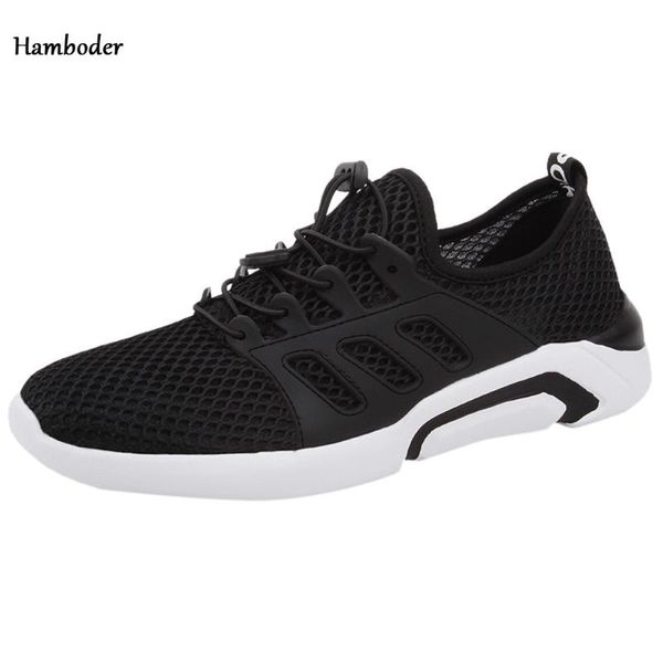 

hamboder men's fashion shoes portable breathable large size mesh running shoes wild lightweight high-quality lace-up sneakers