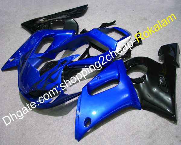 

yzfr6 black blue fairing set for yamaha yzf600 r6 1998 1999 2000 2001 2002 yzf-r6 blue black fairings (injection molding)