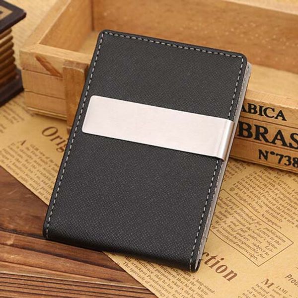 

mens thin leather slim magic id holder money clip wallet hot, Red;black