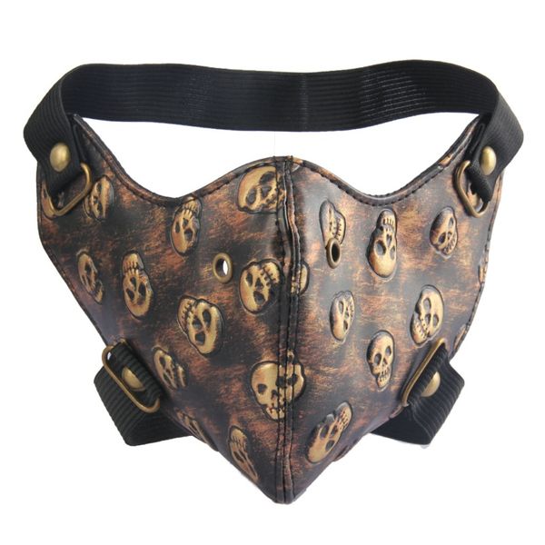 

прохладный мужчины hip hop cosplay маска punk аксессуары с двойной резинка rivet черный кожа pu для лица маски performance показать маски