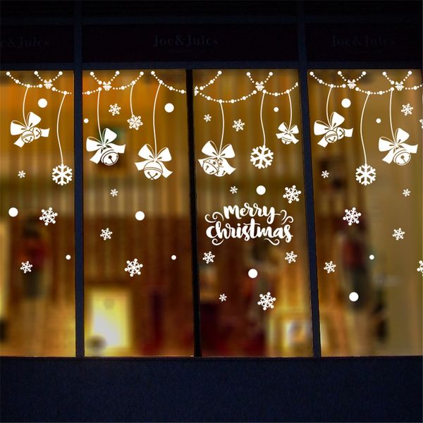 Schneeflocke rund DIY Frohe Weihnachten Wandkunst abnehmbare Home Vinyl Fensterwand