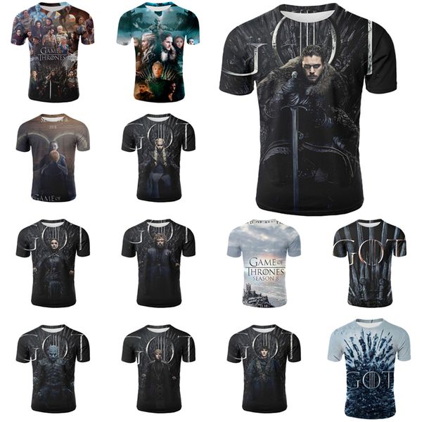 

game of thrones 3d printed t shirt 14 designs big kids teenagers mens tee shirt family matching outfits dhl ss220, Blue