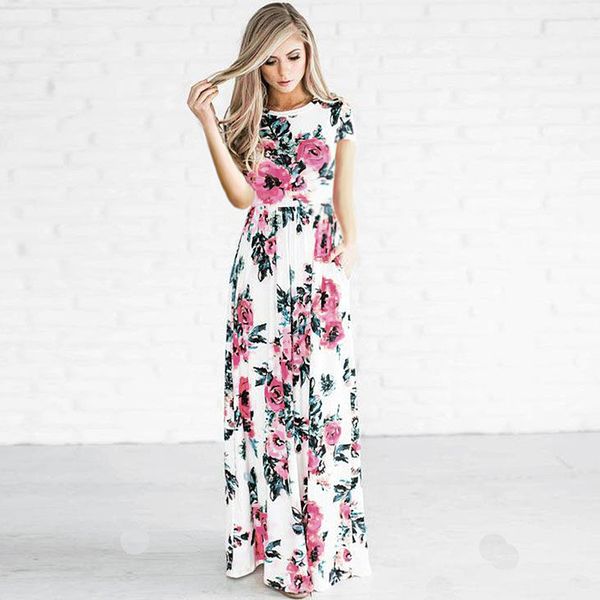 

Short / long sleeve loose Summer Women dress Bohemia Floral Print Casual Dress Ladies 2019 Fashion Women Long Maxi Dress LDA718