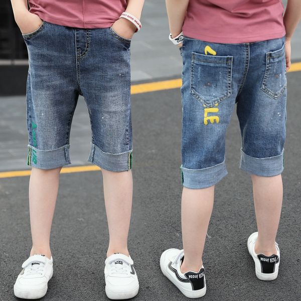 

crawler xia 2019 kids denim cotton baby and boy's shorts shorts in the big, Blue