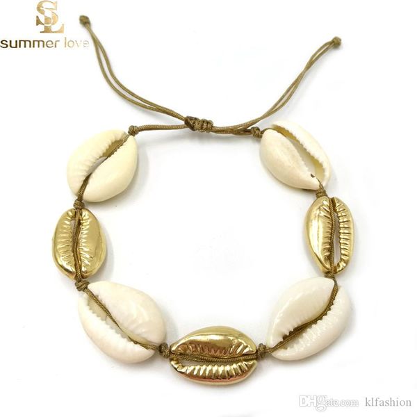 

пляж природного и цинкового сплав shell браслет ожерелье beige шнур цвет золото ручной один комплект ожерелье для женщин лучшего подарка, Silver