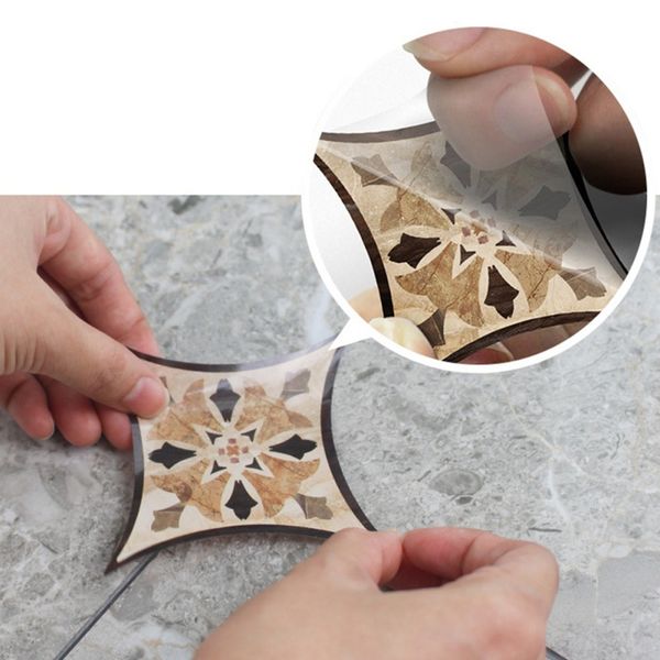 

21pcs/set pvc printed tile diagonal sticker waterproof wearable household floor tile diagonal sticker kitchen house decoration