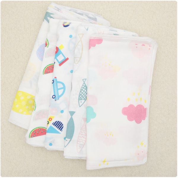 

gaomi 31*31 gauze saliva cotton baby handkerchief baby wipe milk towel printed gauze towel handkerchief