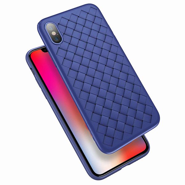 

бизнес braid grid силиконовый мягкий тпу защитный чехол для iphone xs x 8 7 6 anti-fall телефон чехол для huawei p30 p20 mate 20