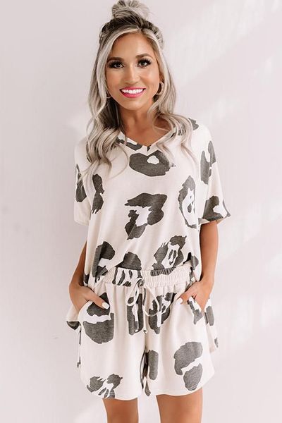 

for pajamas tiedye for womens crew neck tie dye pajama short sets set tie dye pajamas floral print nightwear clothing sweet07, Blue;gray