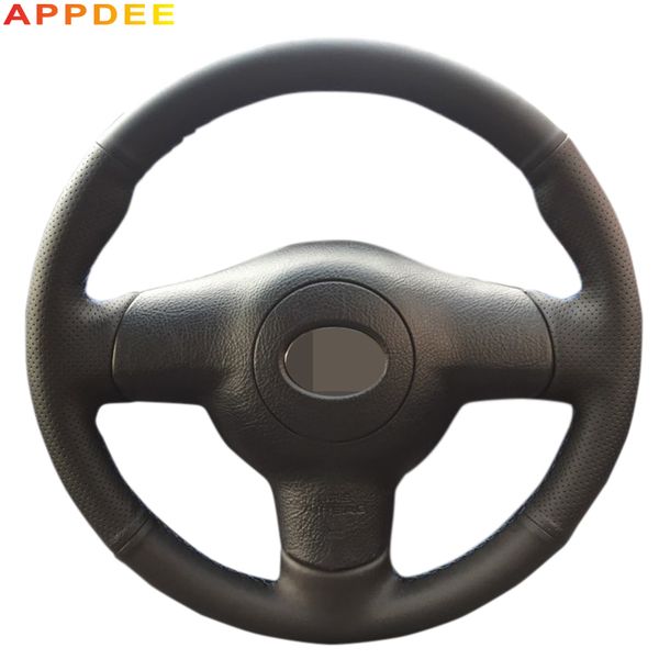 

appdee black artificial leather car steering wheel cover for corolla 2004-2006 caldina 2002-2007