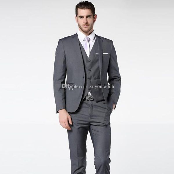 

серые мужские костюмы для свадебных костюмов деловые костюмы на заказ slim fit жених жених лучшие мужчины блейзер формальные смокинги выпуск, White;black