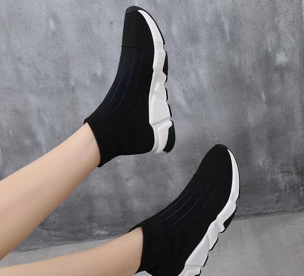

wool boots classic luxury f original fashion brand knitted woolen light soft wool elastic comfort socks tube sport boots, Black