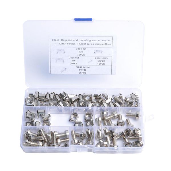 

m6 server rack cage nuts & mounting screws for server shelves racks x50