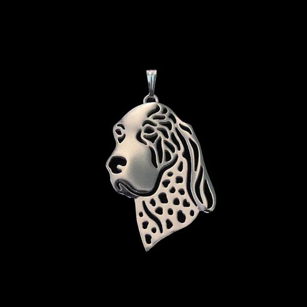 

2019 fashion silver plated women's pet dog necklaces jewelry bracco italiano pendants, Black
