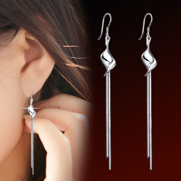 

925 sterling silver exaggerated torsion tassel silver earrings for women girl earrings sterling-silver-jewelry brincos ves6290