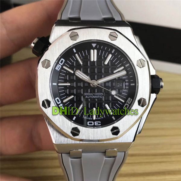 

luxury mens watches 42mm watch 316l stainless stainless watch automatic watch sport grey rubber band mechanical wristwatches montre de luxe, Slivery;brown