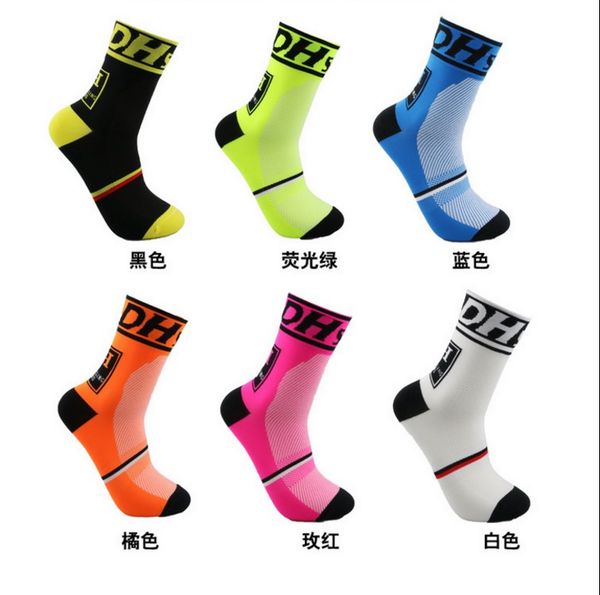 

dh sports socks outdoor cycling sock breathable bicycle sock basketball, Black