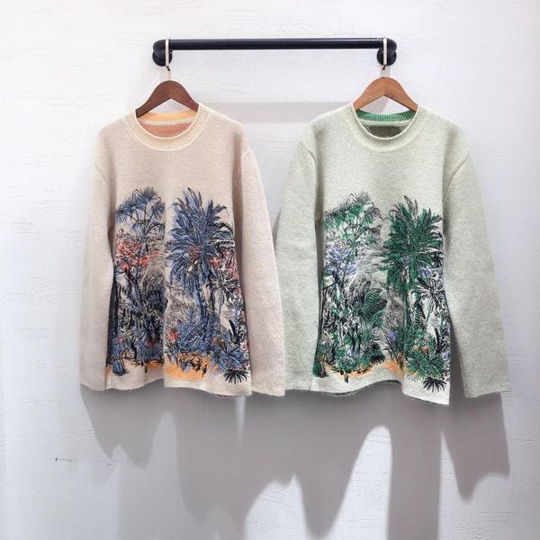 

2019 new ladies fashion long-sleeved embroidered sweater 0910, White;black