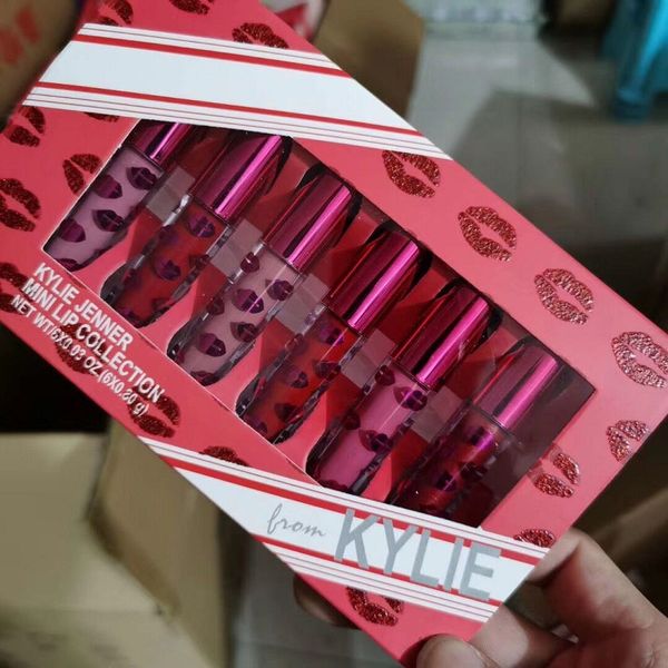 

Новый! бренд Макияж MINI Lip Collection 6colors Помада жидкий штейн 6шт / свободный набор Блеск