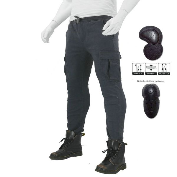 

2019 new motorcycle pants men moto jeans protective gear riding touring motorbike trousers motocross pants casual, Black;blue
