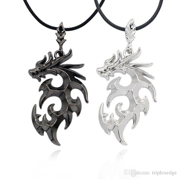 

new arrival silver black necklaces men/brand dragon pendant necklaces fashion jewelry collares largos 5 pieces per batch/delivery