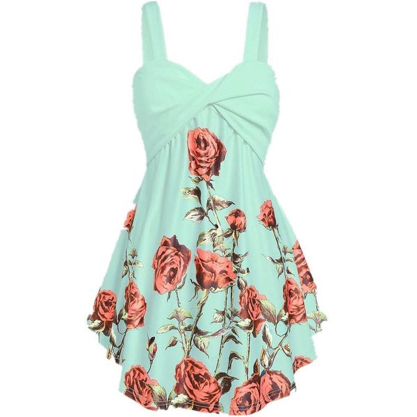 

2019 5xl лето женщины роза цветочные печати tank tops sweetheart воротник плюс размер camis повседневный a-line без рукавов tops, White