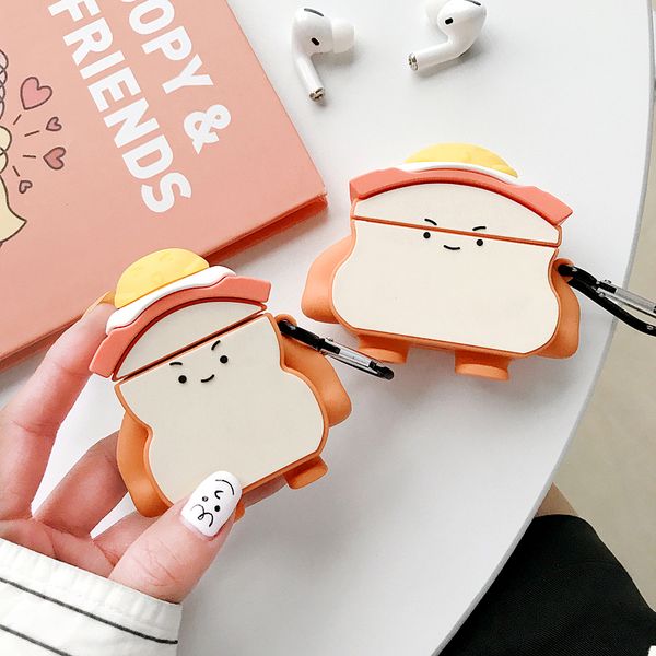 

silicone pvc sandwich cartoon cute bluetooth wireless headset cover for apple airpods 1 2 pro charging case